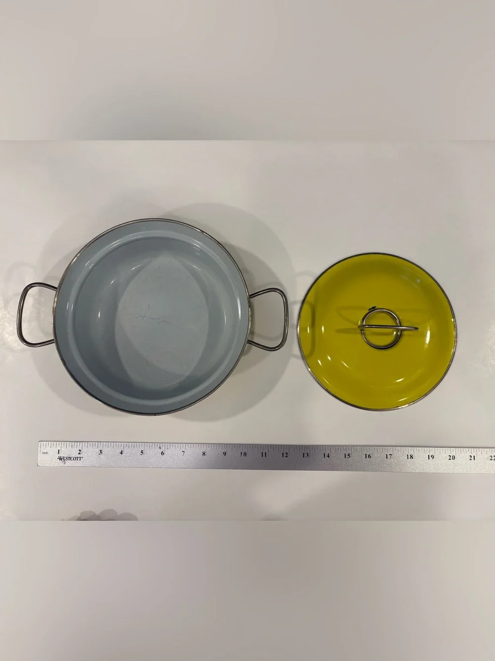 Mid-Century Modern MES Yellow Enamel Covered Casserole Pot German 60